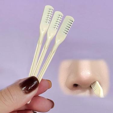 Imagem de 3 peças aparador de pelos do nariz profissional indolor para orelhas e pelos faciais, cortador manual de pelos do nariz, pente para barbear de dentes, limpeza de narinas, dádiva de Deus - pele