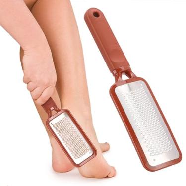 Imagem de Removedor de calos para pés – Arquivo de terapia de pé de aço inoxidável para remover a pele dura, adequado para cuidados com os pés em casa, marrom