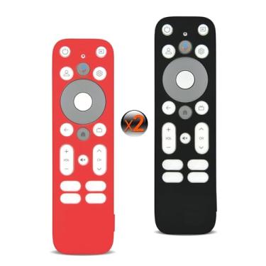 Imagem de [Pacote com 2] Capa de controle remoto antiderrapante compatível com Onn Android TV 4K UHD Stick TV Box 100024646 100026240, capa de silicone leve antiderrapante para a pele