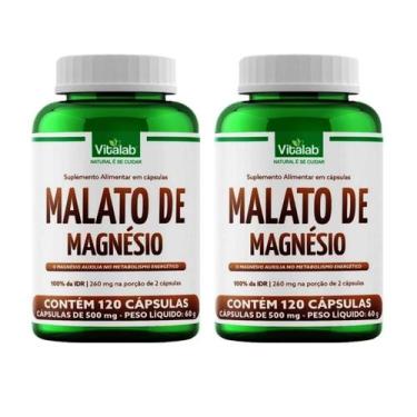 Imagem de KIT2 Malato de Magnésio 500mg 120 Cápsulas Vitalab