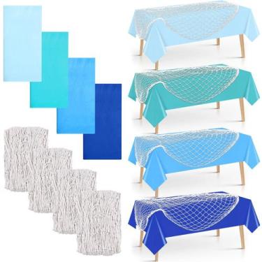 Imagem de Conjunto decorativo de rede para peixes e toalhas de mesa Foxtell 8 un