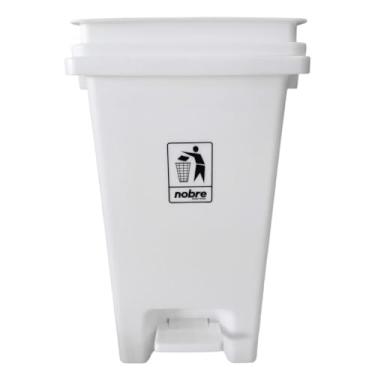 Imagem de Lixeira Plástica com Pedal 20L Branca Banheiros Cozinhas - Nobre