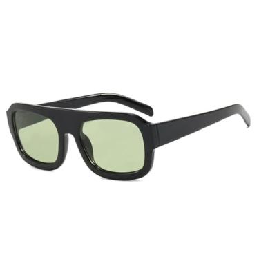 Imagem de Óculos de Sol Femininos UV400 com Degradê em Cores Vibrantes, Estilo Punk Masculino, para Esportes ao Ar Livre, Corrida e Ciclismo, Preto e Verde