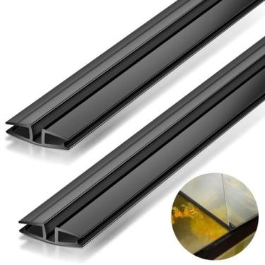 Imagem de Dobradiça viva estilo piano de PVC Landical 1 m preta, 2 unidades