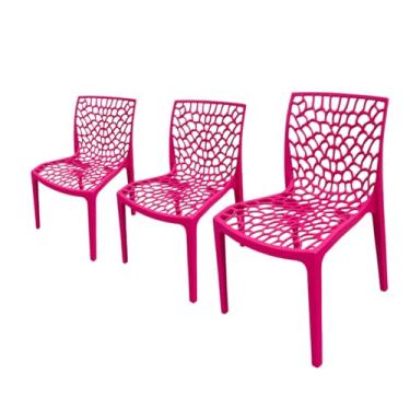 Imagem de Kit 3 Cadeiras Gruvyer Rosa Pink – Design Moderno e Resistente para Sorveterias, Açaiterias, Cafeterias, Bares e Refeitórios