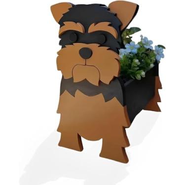 Imagem de Vaso De Plantas Labrador Preto, Vaso De Flores Para Decoração De Jardim, Presentes Para Filhotes Pequenos Para Mulheres, Suporte Para Plantas Em Formato De Cachorr, Yorkshire Terrier, 43 * 25cm