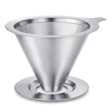 Imagem de Filtro de Café Reutilizável em Aço Inox Tamanho 102 – Coador Sustentável Compatível com Diversos Modelos, Fácil de Limpar e Durável | Storeasy