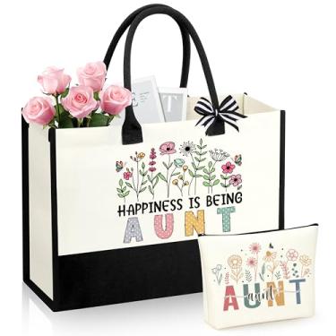 Imagem de SiplyHaven Aunt Gifts Presentes de Natal para tia Brithday Conjunto de Ideias de Presente para Tia Presentes de Meia para Tia Sacola de Lona