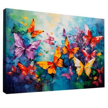 Imagem de Quadro Decorativo Borboletas Estilo Pintura
