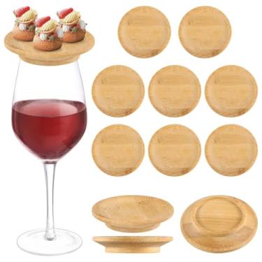 Imagem de 10 peças de copos de vinho jacarandá para charcutaria, tábuas de charcutaria de vidro de madeira para festa, bar, porta-copos de tampa de vidro, pratos de charcutaria, copo de vinho