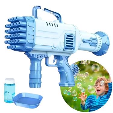 Imagem de Lança Bolhas Bazuca 32 Furos – Máquina de Bolhas Infantil com Luzes e Acessórios | Brinquedo Divertido para Crianças (Azul, Único)