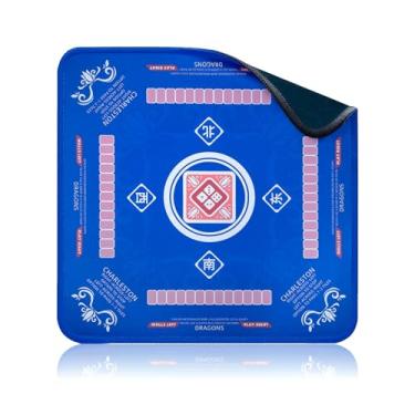 Imagem de Mahjong Mat for Table 33.2"x33.2", Foldable Gaming Mat with Storage Bag, Non-Slip Noise Reduction Surface, Portable Accessories for Mahjong, Poker, Card & Board Games