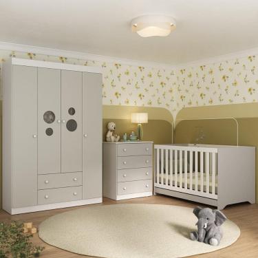 Imagem de Quarto de Bebê Completo com Berço Americano 3 em 1 Pirulito Multimóveis MP4617