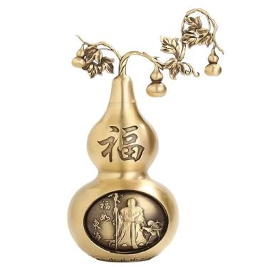 Imagem de Chiorgone Estátua de cabaça Feng Shui – Ornamento dourado para casa e escritório, estatueta de longevidade e boa sorte, presente de decoração de prosperidade e saúde