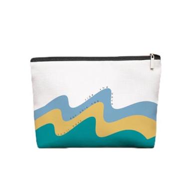 Imagem de Bolsa de maquiagem para cosméticos de saúde mental para mulheres, presentes para conselheiros de saúde mental, Urge Surfing Ride the Wave Bolsa de maquiagem com zíper