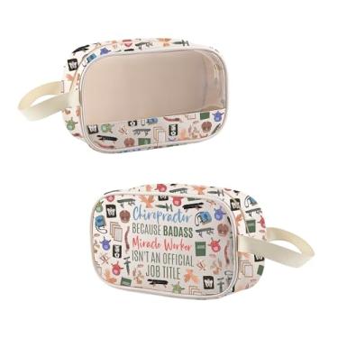Imagem de MEIKIUP Bolsa de maquiagem transparente para quiropraxia, presente de agradecimento, quiropraxia, presente de formatura para estudantes, Quiroprático CMB