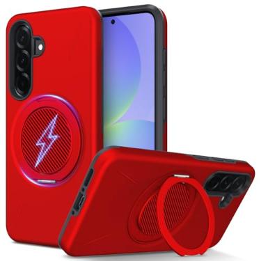 Imagem de DNTMZIN Capa para Samsung Galaxy A36 5G com suporte magnético invisível [proteção militar contra quedas] [compatível com MagSafe] para Galaxy A36 vermelho 023-SAMA36-02