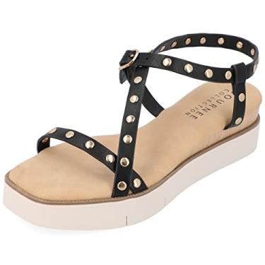 Imagem de Journee Collection Womens Lindsay Tru Comfort Foam Buckle Platform Sandals Black 7 Medium WOMENS US