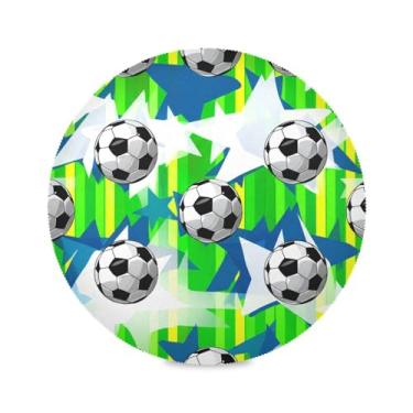 Imagem de Wassud Jogo americano bolas de futebol americano tapetes de mesa redondos para cozinha e jantar, lavável, resistente ao calor, decoração de mesa 39 cm