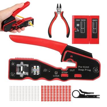Imagem de Ferramenta Para Crimpagem De Fios - Cabo Ergonómico Resistente,Alicate Manual De Crimpagem Para Cabos Elétricos | Para Profissionais Técnicos Amadores Iniciantes Casa Oficina Fábrica