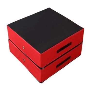 Imagem de MotiveTech 2 Tapetes de Proteção Contra Quedas para Levantamento de Peso, Tapetes de Proteção para O Piso para Levantamento Terra com Barra, Almofadas de Absorçã, Vermelho