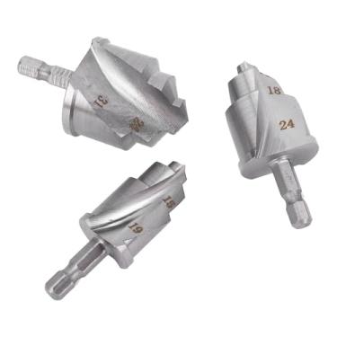 Imagem de KUIDAMOS Conjunto de Reamer de Precisão de Brocas para Elevação de Tubos, para Reparo de Tubulação de água Pvc Ppr, Haste Hexagonal de 1/4 Tamanhos, 15-31mm para Aplicações Versáteis