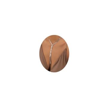 Imagem de KOFISNI Colar longo de ouro para mulheres, banhado a ouro 14k, corrente de cobra torcida, colar em Y, colar grosso com pingente de barra longa, pingente de barra longa, pingente simples, joia moderna