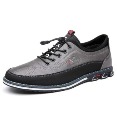 Imagem de Sapato Oxford masculino casual para escritório, mocassins, confortável, para dirigir, Cinza, 44