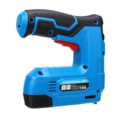 Imagem de Cryfokt Pistola de Grampo Elétrica, Kit Brad Nailer Sem Fio Com Pregos de 100 Unidades, Carregador USB, Conjunto de Furadeira Sem Fio Power Tacker 1500mAh Li Ion para Estofados,