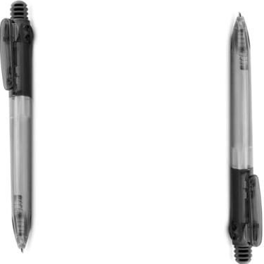 Imagem de Caneta Esferográfica Retrátil, Plástico Translúcido com Grip Emborrachado, Escrita Azul, Ponta Média 1.0mm, Corpo Cilíndrico, Ambidestro (Kit 2 Preto)