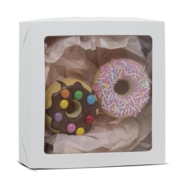 Imagem de 20 Caixas de Papel Cartão ou Kraft Com Visor- 15x15x4  - Kaiambá Embal