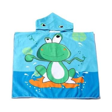 Imagem de Roupão De Banho Infantil Com Estampa De Animais, Toalha De Praia 60x60