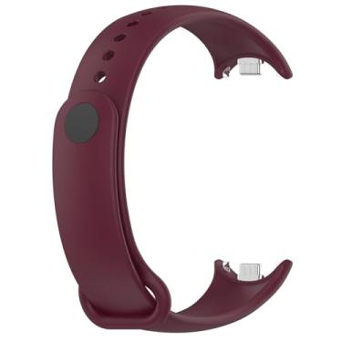 Imagem de JDIME Pulseira de borracha para Mi Band 8, acessórios NFC, pulseira esportiva para relógio inteligente Correa Xiaomi MiBand 8 (vinho vermelho)