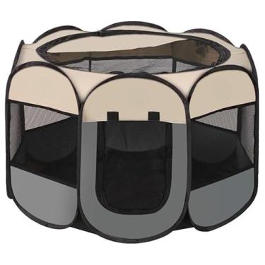 Imagem de Tenda Dobrável para Pets Octogonal Cama para Cães e Gatos Resistente a Arranhões(1pc,Cinza)