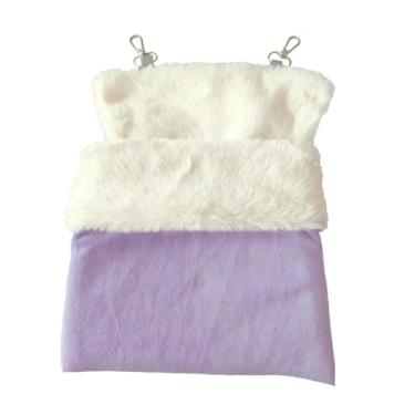 Imagem de Generic Bolsa de dormir para petauro-do-açúcar, saco para pendurar na gaiola, cama suspensa para pequenos animais de estimação, rede para hamster, chinchila, Roxo