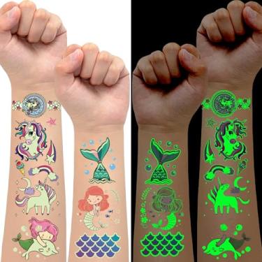 Imagem de Tatuagens temporárias de estilos mistos brilhantes, 115 estilos de artigos de festa de aniversário, decorações de lembrancinhas, adesivos de tatuagem falsos (12 folhas)