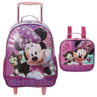 Imagem de Kit Mochila de Rodinha Lancheira Xeryus Minnie R2 Rosa-Feminino