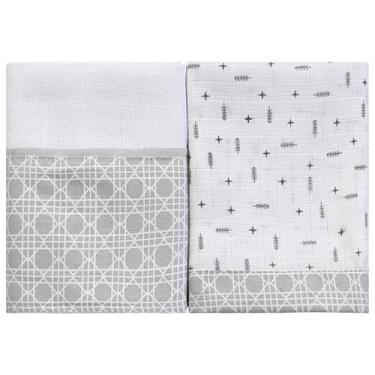Imagem de Fralda para Bebê 65 cm x 67 cm 02 Unidades Baby Joy, Flechas Cinza