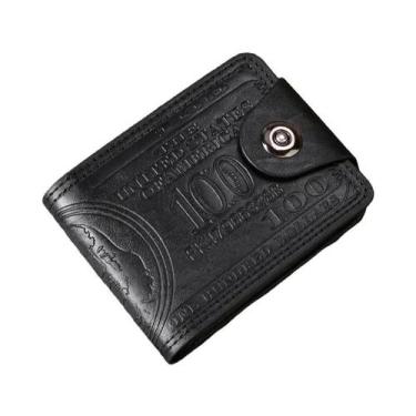 Imagem de Carteira Masculina Retrô Dobrável Em PU, Porta-Múltiplos Cartões E Car