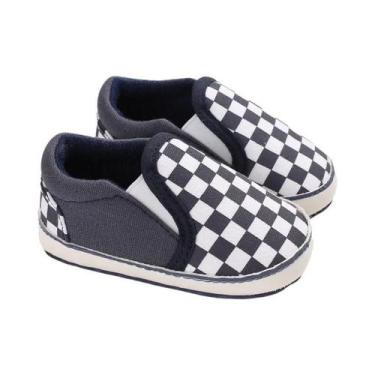 Imagem de Sapatos De Bebê Em Lona Com Estampa Xadrez Para Meninos E Meninas De 0