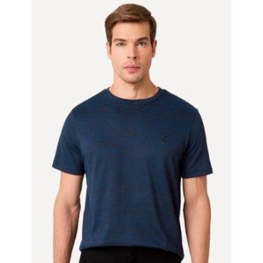 Imagem de Camiseta Dudalina Masculina Flame Bicolor Azul Marinho-Masculino
