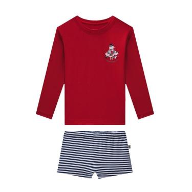 Imagem de Conjunto Infantil Menino Onda Marinha Praia Proteção UV 50+-Masculino