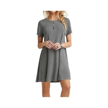 Imagem de Vestido Mini Casual De Verão Para Mulheres, Estilo Boho, Cor Sólida, D