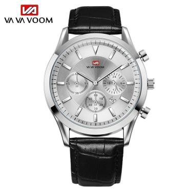 Imagem de Relógio De Luxo Masculino Va Va Voom 205 à Prova D'água Branco