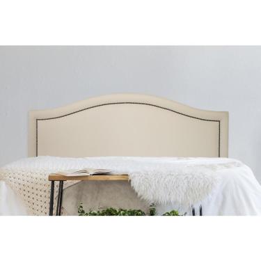 Imagem de Cabeceira Queen Curva Luxo 160x60 Courino Off White - Tachas Fumê