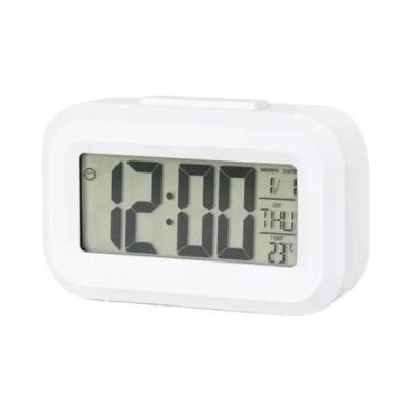 Imagem de Relógio Despertador Digital LED Com Luz De Fundo, Função Soneca, Data,