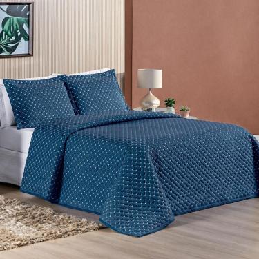 Imagem de Cobre Leito 200 Fios Casal Ravena 03 Peças - Marinho