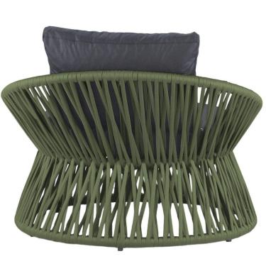 Imagem de Chaise área Externa Monza Alumínio Corda Náutica Trama Verde Musgo