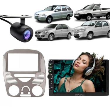 Imagem de Central Multimídia 2 Din Mp5 Palio G2 Câmera Moldura Cinzab