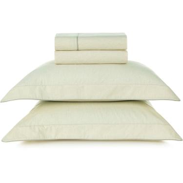 Imagem de Jogo de Cama Karsten Sândalo Viscolinho 4 Peças Queen Bege